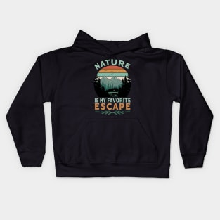 Nature is My Favorite Escape. Kids Hoodie